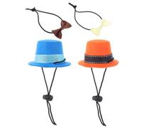 Lurrose 1 Set Chapeaux et Nœuds pour Petits Animaux de Compagnie Costume Festif pour Hamster, Rats, Putois et Lapins Accessoire de Détournement Adorable