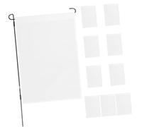 Lurrose 10 pièces Drapeaux de Jardin Blancs Unis pour Décoration Extérieure DIY Drapeaux Décoratifs pour Pelouse Cour et Jardin pour Fêtes et Saisons