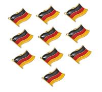 Lurrose 10 Pièces Lot de Épingles Broches Drapeau Allemand Accessoires Robustes pour Vêtements et Cols Badges Patriotiques pour Occasions