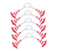 Lurrose 10 Pièces Miniature Traffic Cone Keychain Set Durable PVC Mini Road Cone Pendant For Backpack Car Keyring Accessories High Visibility Color Practical Hanging Ring