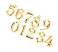 Lurrose 10 pièces Numéros de Maison Autocollants Adhésifs Abs de Chiffres Électroplétés Dorés Autocollants pour Boîte Aux Lettres et Portes Installation Facile Outils
