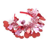 Lurrose 10 Pièces Serre-tête Cœur Paillettes Rouge Accessoire Cheveux Chic pour Saint-valentin Mariage Fête Bandeau Mariée et Cadeau Valentin