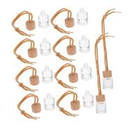 Lurrose 10 pièces Set de Flacons Parfum Voiture Transparents avec Bouchon Diffuseur Suspendu pour Huiles Essentielles Désodorisant et Purificateur Air pour Intérieur Auto et Maison