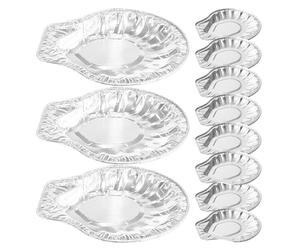 Lurrose 100 Barquettes en Aluminium de Coquille Saint-, Mini Plats à Huîtres Jetables, 10 Cm, pour Barbecue et Cuisson Fruits de Mer, Résistantes et Pratiques