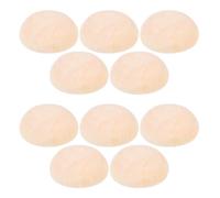 Lurrose 100 Demi-boules en Bois Naturel pour Bricolage, Surface Lisse sans Bavures, Perles en Bois Beige pour Guirlandes et Attrape-rêves, Pack de 100 Pièces