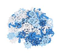Lurrose 100 Pcs Pendentifs Ancre en Bois Mini 25x20mm Décorations Nautiques DIY pour Maison et Bureau Accessoires Scrapbooking Couleur Aléatoire