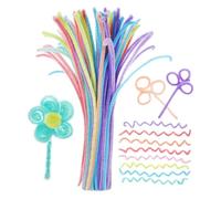 Lurrose 100 pièces Chenille Macaron Fuzzy Souples pour Bricolage Jouets Créatifs Garçon Fille