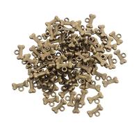 Lurrose 100 Pièces Dog Bone Charms Small Pendants For DIY Jewelry Making Antiqued Zinc Alloy Bone Shaped Pendants For Bracelets Necklaces Earrings Creative Craft Supplies
