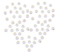Lurrose 100 Pièces Perles Lettres Plates Rondes Acryliques pour Bracelets Diy Perles Intercalaires Alphabet Blanches et Dorées Création Bijoux Personnalisés Colliers Porte Clés