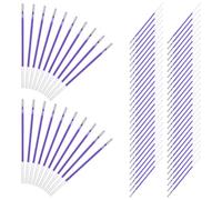 Lurrose 100 Pièces Recharge Stylo Marqueur Tissu Effaçable à Chaud Pointe Fine Bleue Encre Thermosensible Lisse pour Couture Broderie et Patchwork