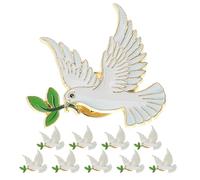 Lurrose 10pièces Broches Paix Avec Branche Olivier Épingles Animaux Pour Robes Et Manteaux Symbole Amour Paix