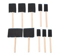 Lurrose 10pièces Lot de Pinceaux Mousse avec Manche Bois Pinceaux Peinture Vernis Et Teinture Set DIY pour Meubles Plinthes Et Arts Créatifs