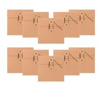 Lurrose 10pièces Lot De Pochettes De Rangement Cd Dvd Papier Kraft Résistant Enveloppes De Stockage Pratique Pour Domicile Et Bureau Protège-disques Réutilisables