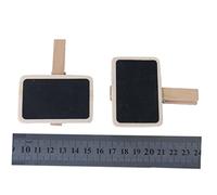 Lurrose 10pièces Mini Tableau Ardoise Bois Rectangulaire Clip Photo Multifonction Pour Messages Et Décor Petites Épingles Bois Pratiques
