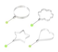 Lurrose 12 Moules à Œufs en Acier Inoxydable Formes Créatives Épais Ensemble de 12 Pièces pour Cuisson Œufs au Plat Poêles Gaz Induction Électrique Cuisson Pratique