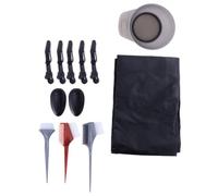 Lurrose 12 Pièces Kit de Teinture Capillaire Bol à Teinture Plastique Facile à Tenir Transporter pour Cheveux Usage Salon et Maison Cape Pince Peigne Protège-oreilles