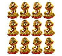 Lurrose 12 Pièces Pendentif Mascotte Serpent Pendentif Serpent Chinois en Plastique Doré pour Création de Bijoux Nouvel An Chinois 2025