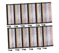 Lurrose 12 Pièces Pochette de Rangement Rayée Colorée PVC et Résistante Trousse Zippée Multifonction pour Documents Fournitures Scolaires et Bureau Lot