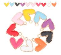 Lurrose 120 breloques cœur : pendentifs d'amour émaillés pour la fabrication de bijoux, breloques d'amitié pour la Saint-Valentin et projets d'artisanat.