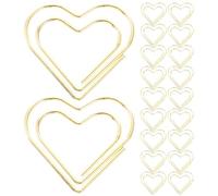 Lurrose 120 Pièces Trombones Clips Résistants et Durables Forme de Cœur Organiser Documents pour Métal et pour Bureau École