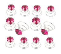 Lurrose 12pcs Épingles à Cheveux en Spirale Métal Décoratives avec Cristaux, Pratiques et Faciles à Ajouter pour Coiffures de Mariage, Anniversaire et Fête