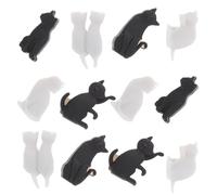 Lurrose 12pcs Marqueurs de Tasse en Silicone Forme Chat pour Cocktail et Dîner, Design Unique, Antidérapants pour Identification Rapide des Verres Couleur Aléatoire