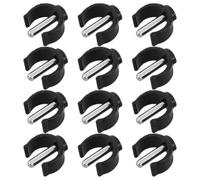 Lurrose 12pcs Pinces à Canne en Abs et Acier, Colliers de Serrage de C Antidérapants pour Canne et Béquille, Fixations Solides pour Usage Quotidien et Extérieur