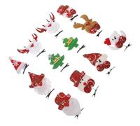 Lurrose 12pcs Pinces à Cheveux de Noël pour Garçon et Filles en Tissu Design Classique, Maintien Cheveux Épais ou Bouclés, pour Fêtes Costumées de Noël Plusieurs styles