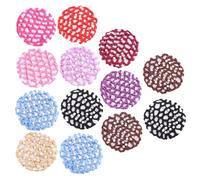 Lurrose 13 pièces filet à cheveux en crochet avec bande élastique, couvre-chignon robuste pour danseuses et hôtesses, accessoires coiffure en tissu réutilisables Couleur Aléatoire