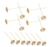 Lurrose 15 Pièces Épingles Fleuries avec Cristaux pour Loisirs Créatifs Broche Fleur Faite Main Épingle à Boutonnière Accessoire pour Chapeau ou Foulard