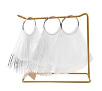Lurrose 150 bâtonnets transparents pour vernis à ongles avec support en fer - Présentoir d'échantillons de vernis à ongles avec anneau et support - Idéal pour les salons de beauté, la