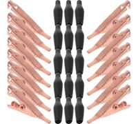 Lurrose 15pièces Pinces Crocodiles sans Dents Cuivre Pur Pinces Métalliques Polyvalentes pour Tests Électriques Bricolage et Soudure pour Fils et Composants Couleur Couleur Aléatoire