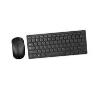 Lurrose 2.4g Clavier Et Souris sans Fil Ultra-Mince pour Ordinateur Ensemble Élégant Et Portable pour Bureau Et Maison Noir sans Piles