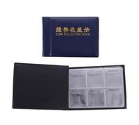 Lurrose 2 Albums Mini Porte-Monnaie 60 Compartiments, Organisateurs de Pièces de Monnaie Vert et Bleu, Rangement Compact pour Collectionneur, Pochettes pour Exposition et Protection