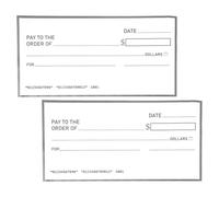 Lurrose 2 Chèques Géants Factices Effaçables à Sec Réutilisables en Papier Couché Blanc pour Dons Caritatifs et Mariages, pour Présentations et Événements