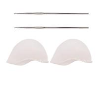 Lurrose 2 Ensembles Bonnet de Teinture Capillaire Bonnet de Mèches de Cheveux en Silicone et Fer Blanc, Facile à Utiliser, pour Coloration et Mèches, avec Aiguille et Crochet