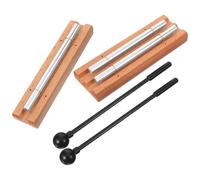 Lurrose 2 Ensembles Carillon Contemplation avec Instruments de Percussion à Main en Bois et Métal, Sons Clairs sans Bavure, Maillet Inclus, pour Yoga et Exercices de Pleine Conscience