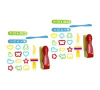 Lurrose 2 Ensembles Kit Moules Argile Colorée Pour Outils De Pâte À Modeler Diy Avec Extrudeuse À Glace Et Moules Variés Pour Créativité Et Apprentissage Des Formes 18 Pièces * 2