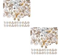 Lurrose 2 Ensembles Lot De 2 À Boucles En Perles Pour Femmes Pinces À Cheveux De Mariée Accessoires Pour Cheveux En Perles Épingles À Cheveux Pour Filles 50 pièces * 2