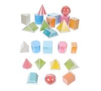 Lurrose 2 Ensembles Sets de Blocs Géométriques pour Garçon Fille Outils Pédagogiques Manipulables pour Apprentissage des Mathématiques Modèles Démonstratifs Transparence pour pour