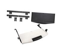 Lurrose 2 Ensembles Support de Clavier Ordinateur Réglable avec Plateau pour Souris Coulissant Rallonge Ergonomique pour Bureau avec Rails Glissants de Blanc et Noir
