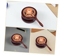 Lurrose 2 Ensembles Wax Seal Furnace With Wooden Handle Melting Spoon And Holder Quick Heating Wax Melting Kit For Wedding Envelope Sealing And Crafting