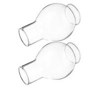 Lurrose 2 pièces Abat-jour Verre Transparent Cylindrique pour Bougie Protection Coupe-vent pour Flamme Stable Design Élégant et Facile à Entretenir Accessoire Décoratif pour Maison et