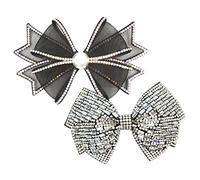 Lurrose 2 Pièces Accessoires de Tête Strass Forme de Noeud pour Diy Matériaux de Sac et Coiffure pour Créer Styles Uniques