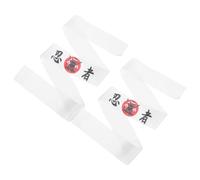 Lurrose 2 Pièces Bandeau Japonerie Style Ninja en Polyester Confortable et Résistant Cuisine et Karaté, Bandeau Large pour Homme et Femme, Accessoire Pratique et Solide