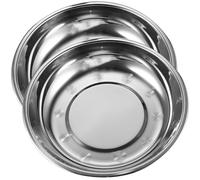 Lurrose 2 pièces Bol pour Animaux Acier Inoxydable Bols Intérieurs Lisses pour Chiens et Chats Gamelles Pratiques et Faciles à Nettoyer pour Nourriture et Eau