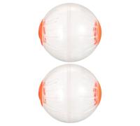 Lurrose 2 Pièces Boule Hamster Orange Transparent Balle Exercice Hamster et Gerbille Roue sans Cadre pour Interactif Cage de Course pour Petits Animaux Sécurisée et Facile à Transporter