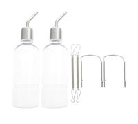 Lurrose 2 pièces Bouteille Eau pour Lapins Suspendue Distributeur Plastique et Acier Inoxydable Abreuvoir Automatique pour Cochons Chinchillas Installation Facile et Design Transparent