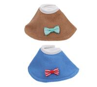 Lurrose 2 pièces Collier de Protection pour Perroquets Anti-picage Collerette Respirante pour Oiseaux de Compagnie Protection Post-opératoire et Soins Cutannés S Bleu Marron