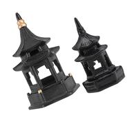 Lurrose 2 pièces Décoration Pavillon de Jardin Céramique Hexagonal Ornements Zen Élégants pour Bureau et Maison Accessoires Légers et Résistants pour Terrarium et Bonsaï